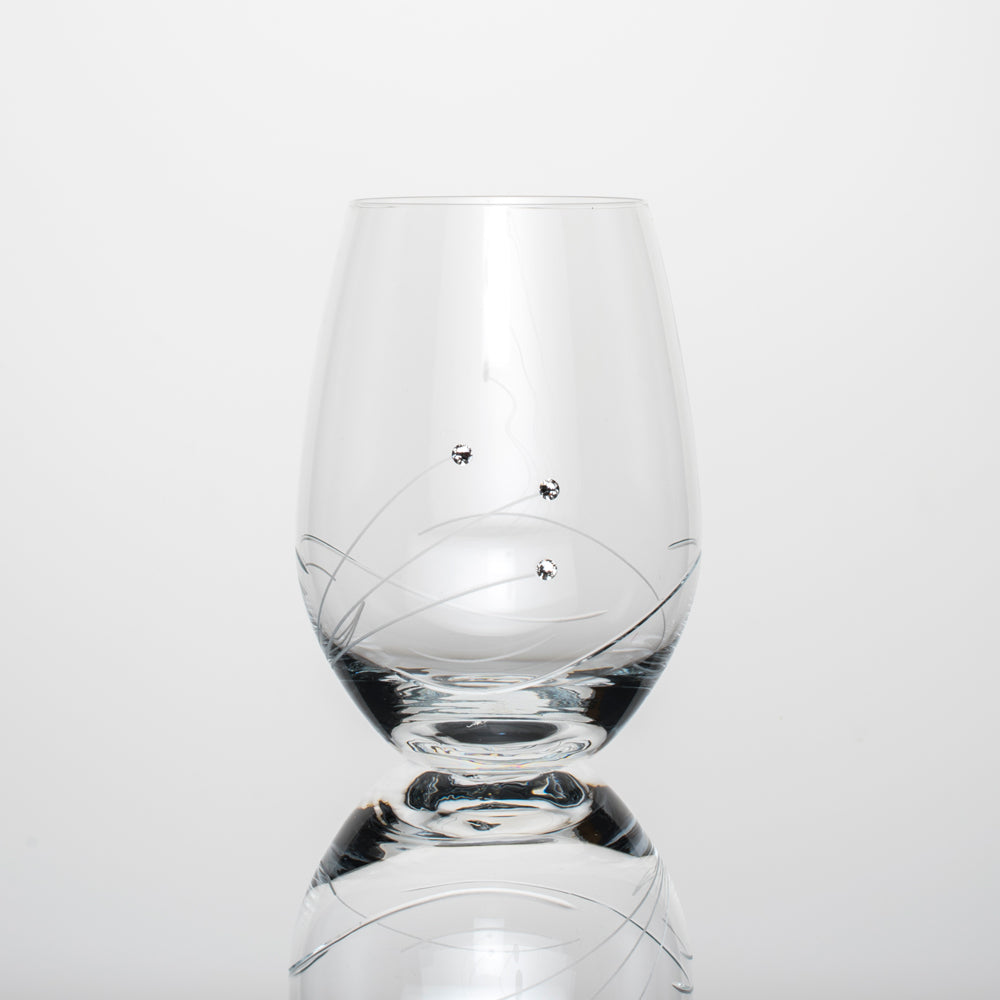 Wine Waves Stemless Wine Glasses - set of 2pc in a gift box