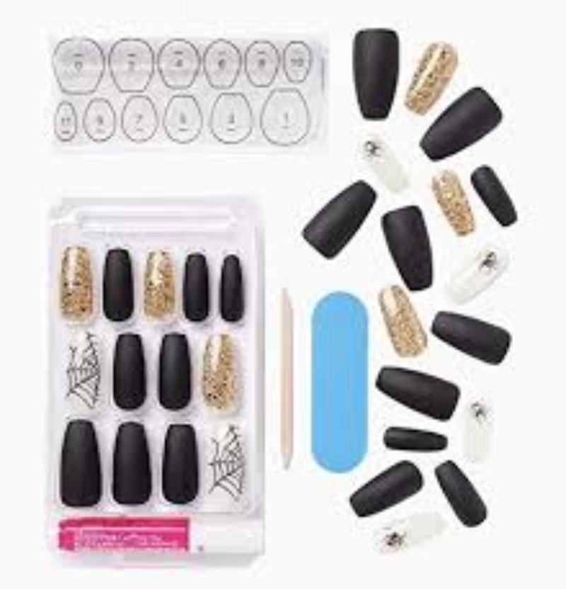 Limited Edition Halloween Design 28 Fake Nails - Pumpkin Light