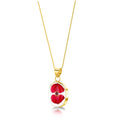 Poppy Oval Pendant Necklace - Gold plated Silver